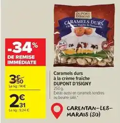 Carrefour Market Dupont - caramels durs à la crème fraîche offre
