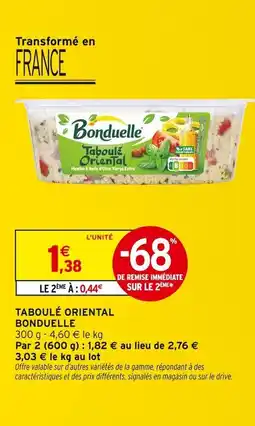 Intermarché BONDUELLE Taboulé oriental offre