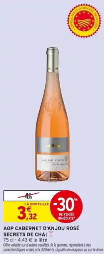Intermarché Aop cabernet d'anjou rosé secrets de chai offre