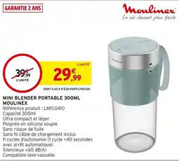 Intermarché MOULINEX Mini blender portable offre