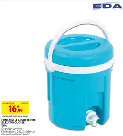 Intermarché EDA Fontaine isotherme bleu turquoise offre