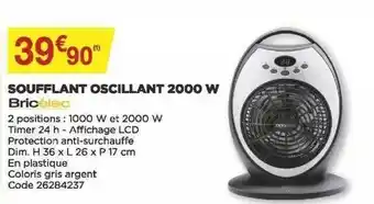 Soufflant Oscillant 2000 W Bricélec