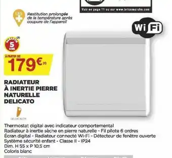 Bricomarché Radiateur à Inertie Pierre Naturelle Delicato offre