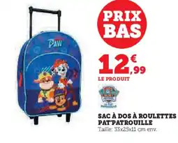 Hyper U Sac à dos à roulettes pat'patrouille offre
