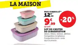 Hyper U Lot de 4 boites de conservation offre