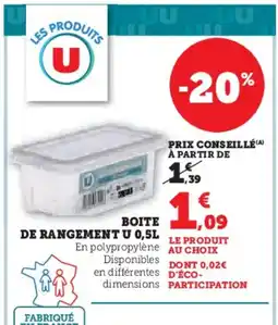 Hyper U Boite de rangement offre
