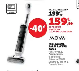 Hyper U MOVA Aspirateur balai vapeur offre