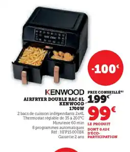 Hyper U KENWOOD Airfryer double bac offre