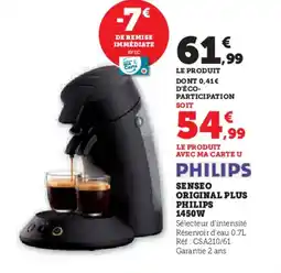 Hyper U PHILIPS Senseo original plus offre
