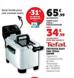Hyper U TEFAL Friteuse easy pro offre
