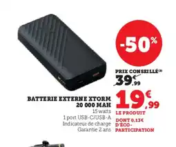 Hyper U Batterie externe xtorm 20 000 mah offre