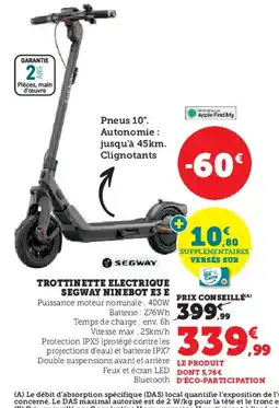 Hyper U SEGWAY Trottinette electrique offre