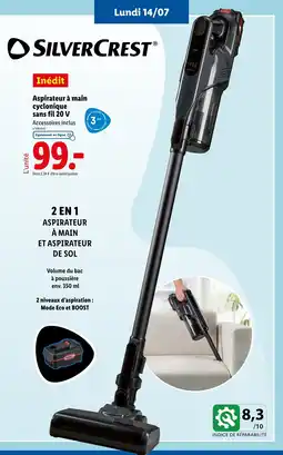 Lidl SILVERCREST Aspirateur à main cyclonique sans fil 20 V offre