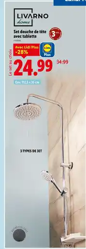 Lidl LIVARNO home Set douche de tête avec tablette offre