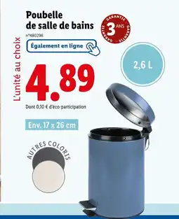 Lidl Poubelle de salle de bains offre