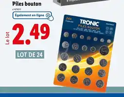 Lidl Piles bouton offre