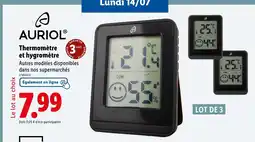 Lidl AURIOL Thermomètre et hygromètre offre
