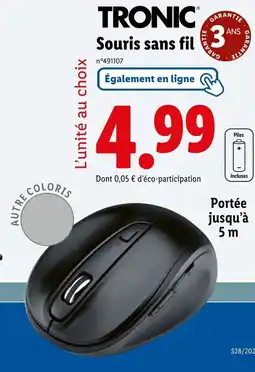 Lidl TRONIC Souris sans fil offre