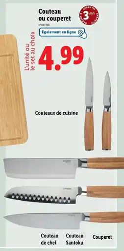 Lidl Couteau ou couperet offre