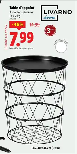 Lidl LIVARNO home Table d'appoint offre
