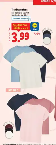 Lidl T-shirts enfant offre