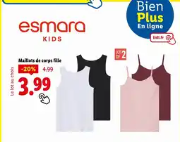 Lidl ESMARA Maillots de corps fille offre