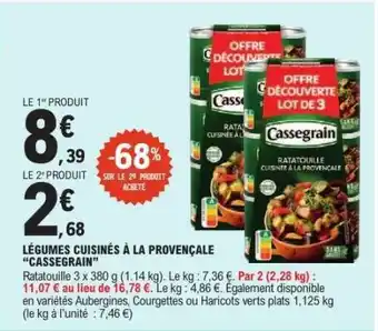 E.Leclerc Légumes cuisinés à la provençale 'Cassegrain' offre