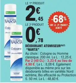 E.Leclerc DÉODORANT ATOMISEUR NARTA offre
