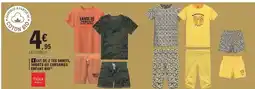E.Leclerc Lot de 2 tee shirts, shorts ou corsaires enfant bio offre