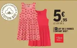 E.Leclerc Lot de 2 robes enfant bio offre
