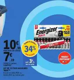 E.Leclerc LOT DE 12 PILES ALCALINES MAX offre