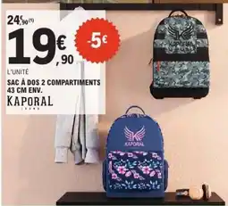 E.Leclerc SAC À DOS 2 COMPARTIMENTS 43 CM ENV offre