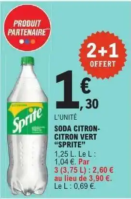 E.Leclerc Soda Citron-Citron Vert Sprite offre