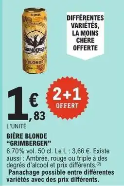 E.Leclerc Bière Blonde Grimbergen offre