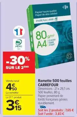 Carrefour Market Ramette 500 feuilles Carrefour offre