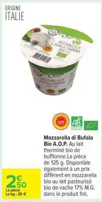 Carrefour Mozzarella di Bufala Bio A.O.P offre