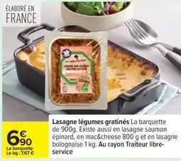 Carrefour Lasagne légumes gratinés offre