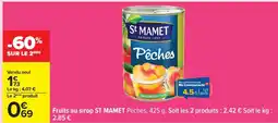Carrefour Fruits au sirop ST MAMET Pêches offre