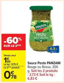 Carrefour Sauce Pesto Panzani offre