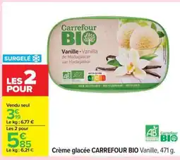 Carrefour Crème glacée CARREFOUR BIO Vanille, 471 g offre