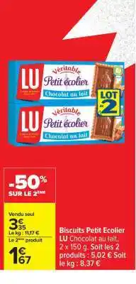 Carrefour BISCUITS PETIT ÉCOLIER offre