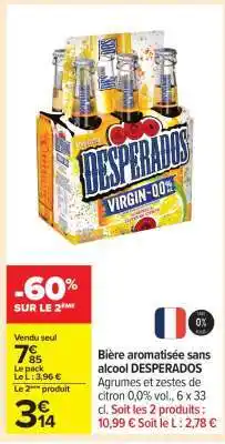 Carrefour Desperados Virgin 0.0% offre