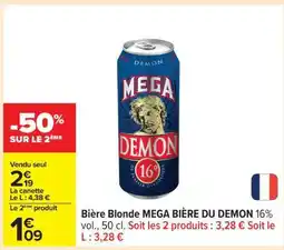 Carrefour Bière Blonde MEGA BIÈRE DU DEMON offre
