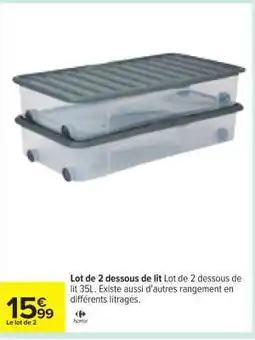 Carrefour Lot de 2 dessous de lit offre