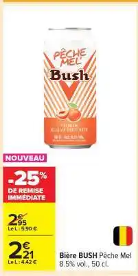Carrefour Bière BUSH Pêche Mel offre