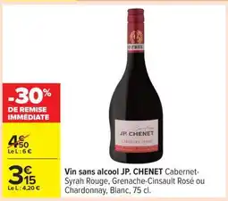 Carrefour Vin sans alcool JP. CHENET offre