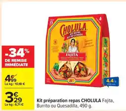 Carrefour Kit préparation repas CHOLULA offre