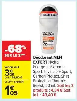 Carrefour DÉODORANT MEN EXPERT offre
