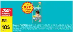 Carrefour Couches PAMPERS Baby Dry offre