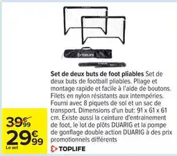 Carrefour Set de deux buts de foot pliables offre
